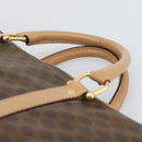 CELINE Macadam Canvas Aktetas PVC Leer Bruin Goud Auth 190276-8