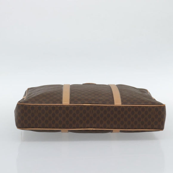 CELINE Macadam Canvas Aktetas PVC Leer Bruin Goud Auth 190276