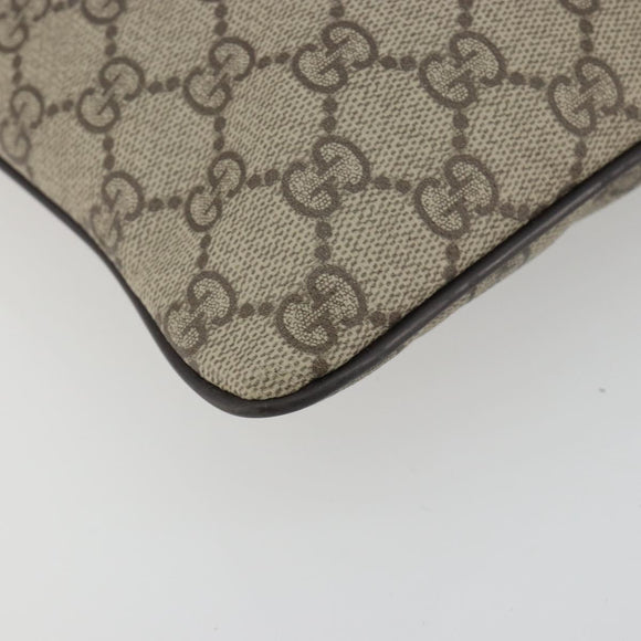 GUCCI GG Supreme Shoulder Bag PVC Beige Silver 141626 Auth 190277A