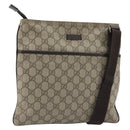 GUCCI GG Supreme Shoulder Bag PVC Beige Silver 141626 Auth 190277A-1