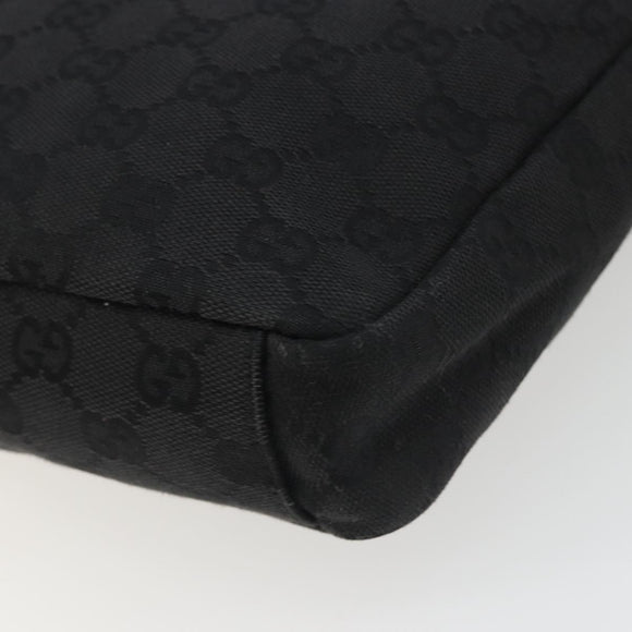 GUCCI GG Canvas Shoulder Bag Black Silver 35098 Auth 190284A