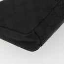 GUCCI GG Canvas Shoulder Bag Black Silver 35098 Auth 190284A-14