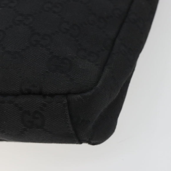 GUCCI GG Canvas Shoulder Bag Black Silver 35098 Auth 190284A