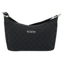 GUCCI GG Canvas Shoulder Bag Black Silver 35098 Auth 190284A-13
