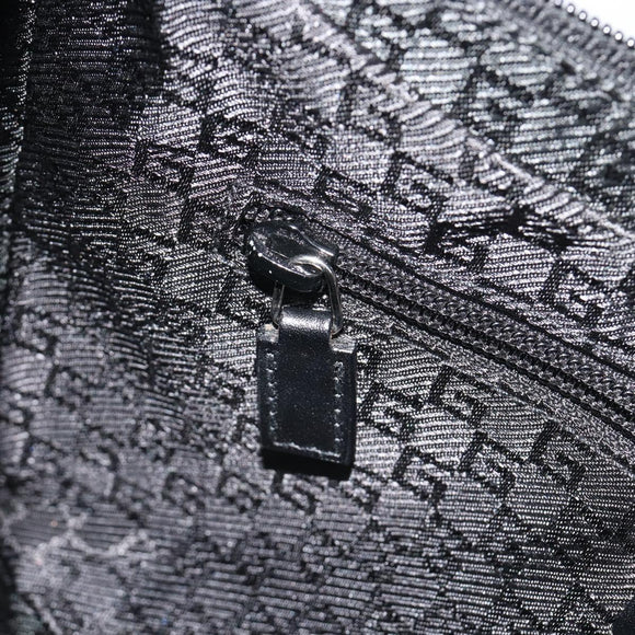 GUCCI GG Canvas Shoulder Bag Black Silver 35098 Auth 190284A