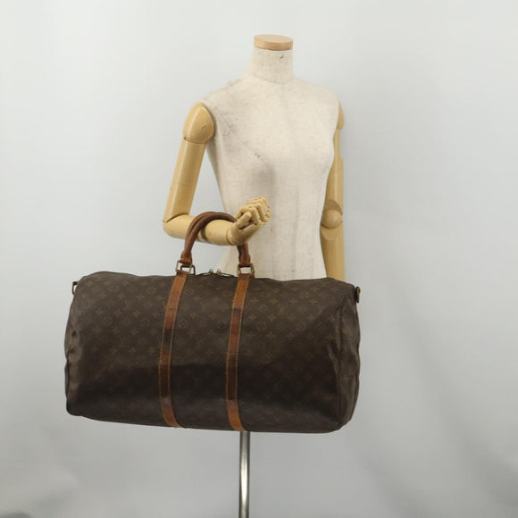 LOUIS VUITTON Monogram Keepall Bandouliere 55 Boston Bag M41414 LV Auth 190288