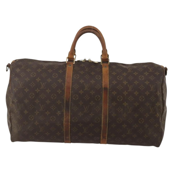 LOUIS VUITTON Monogram Keepall Bandouliere 55 Boston Bag M41414 LV Auth 190288
