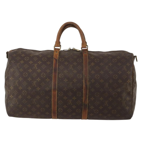 LOUIS VUITTON Monogram Keepall Bandouliere 55 Boston Bag M41414 LV Auth 190288