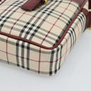 BURBERRY Nova Check Shoulder Bag Canvas Beige Gold Auth 190290A-9