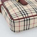 BURBERRY Nova Check Shoulder Bag Canvas Beige Gold Auth 190290A-14