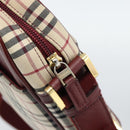 BURBERRY Nova Check Shoulder Bag Canvas Beige Gold Auth 190290A-10