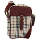 BURBERRY Nova Check Shoulder Bag Canvas Beige Gold Auth 190290A-1