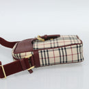 BURBERRY Nova Check Shoulder Bag Canvas Beige Gold Auth 190290A-3