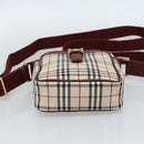 BURBERRY Nova Check Shoulder Bag Canvas Beige Gold Auth 190290A-5