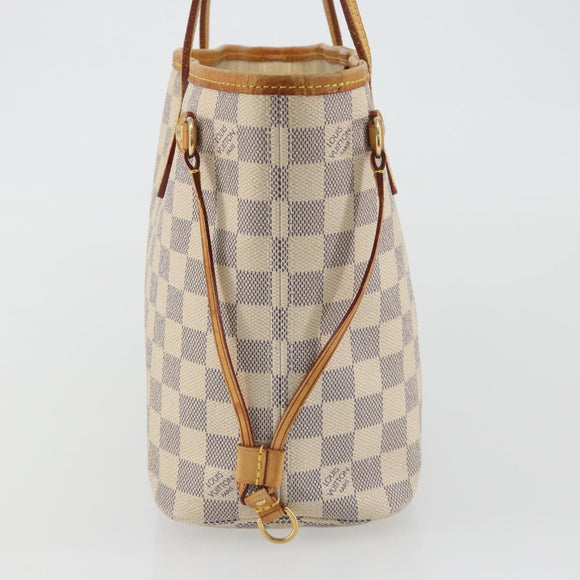 LOUIS VUITTON Damier Azur Neverfull PM Tote Bag N41362 LV Auth 190292