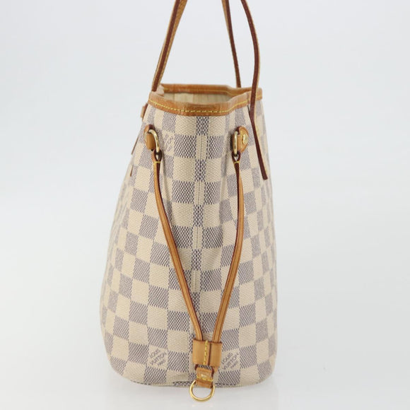 LOUIS VUITTON Damier Azur Neverfull PM Tote Bag N41362 LV Auth 190292