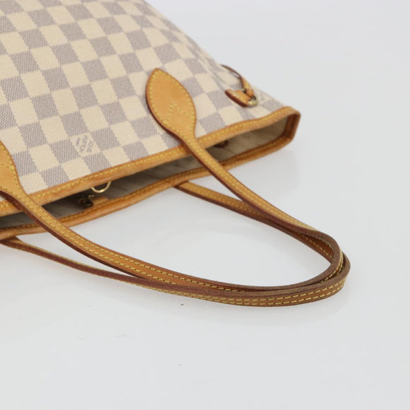 LOUIS VUITTON Damier Azur Neverfull PM Tote Bag N41362 LV Auth 190292