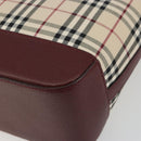BURBERRY Nova Check Tote Bag Canvas Beige Gold Auth 190293A-9