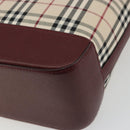 BURBERRY Nova Check Tote Bag Canvas Beige Gold Auth 190293A-15