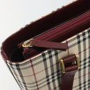 BURBERRY Nova Check Tote Bag Canvas Beige Gold Auth 190293A-10
