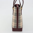 BURBERRY Nova Check Tote Bag Canvas Beige Gold Auth 190293A-3
