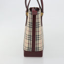 BURBERRY Nova Check Tote Bag Canvas Beige Gold Auth 190293A-4