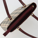BURBERRY Nova Check Tote Bag Canvas Beige Gold Auth 190293A-6