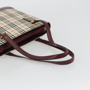 BURBERRY Nova Check Tote Bag Canvas Beige Gold Auth 190293A-7