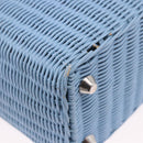 Miu Miu Hand Bag Rattan 2way Light Blue Silver Auth 190294A-17