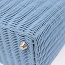 Miu Miu Hand Bag Rattan 2way Light Blue Silver Auth 190294A-18