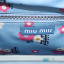 Miu Miu Hand Bag Rattan 2way Light Blue Silver Auth 190294A-20