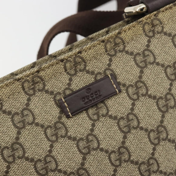 GUCCI GG Supreme Shoulder Bag PVC Beige Gold 201538 Auth 190295A