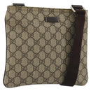 GUCCI GG Supreme Shoulder Bag PVC Beige Gold 201538 Auth 190295A-1