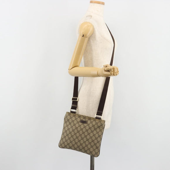GUCCI GG Supreme Shoulder Bag PVC Beige Gold 201538 Auth 190295A