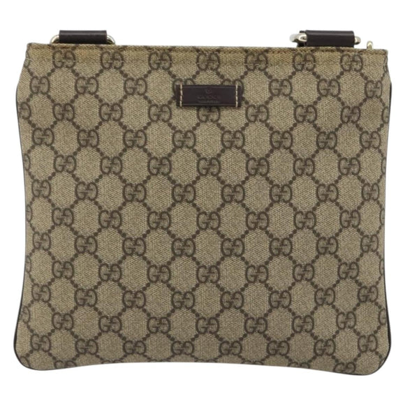 GUCCI GG Supreme Shoulder Bag PVC Beige Gold 201538 Auth 190295A
