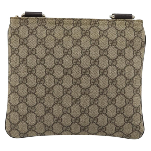 GUCCI GG Supreme Shoulder Bag PVC Beige Gold 201538 Auth 190295A