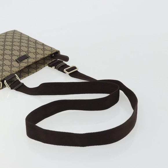 GUCCI GG Supreme Shoulder Bag PVC Beige Gold 201538 Auth 190295A