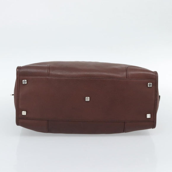 LOEWE Amazona 36 Hand Bag Leather Brown Silver Auth 190296A