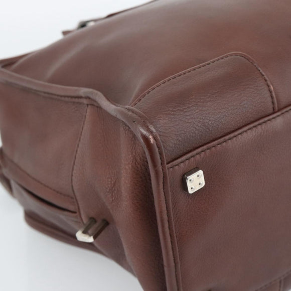 LOEWE Amazona 36 Hand Bag Leather Brown Silver Auth 190296A