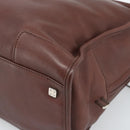 LOEWE Amazona 36 Hand Bag Leather Brown Silver Auth 190296A-16