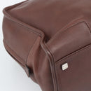 LOEWE Amazona 36 Hand Bag Leather Brown Silver Auth 190296A-17
