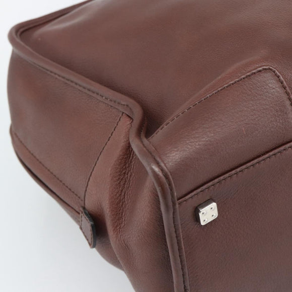 LOEWE Amazona 36 Hand Bag Leather Brown Silver Auth 190296A