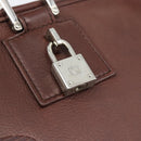 LOEWE Amazona 36 Hand Bag Leather Brown Silver Auth 190296A-20