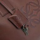 LOEWE Amazona 36 Hand Bag Leather Brown Silver Auth 190296A-10