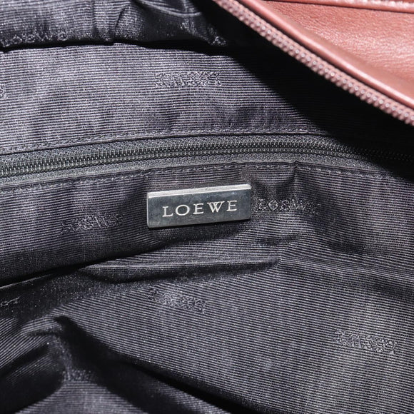 LOEWE Amazona 36 Hand Bag Leather Brown Silver Auth 190296A