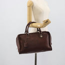 LOEWE Amazona 36 Hand Bag Leather Brown Silver Auth 190296A-26