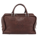 LOEWE Amazona 36 Hand Bag Leather Brown Silver Auth 190296A-2