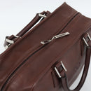 LOEWE Amazona 36 Hand Bag Leather Brown Silver Auth 190296A-6