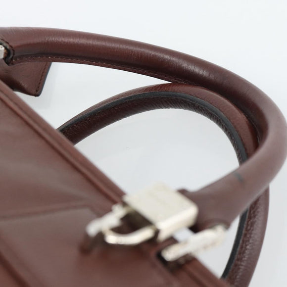 LOEWE Amazona 36 Hand Bag Leather Brown Silver Auth 190296A