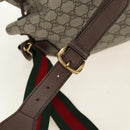 GUCCI GG Supreme Web Sherry Line Backpack PVC Beige Gold 473868 Auth 190298-10